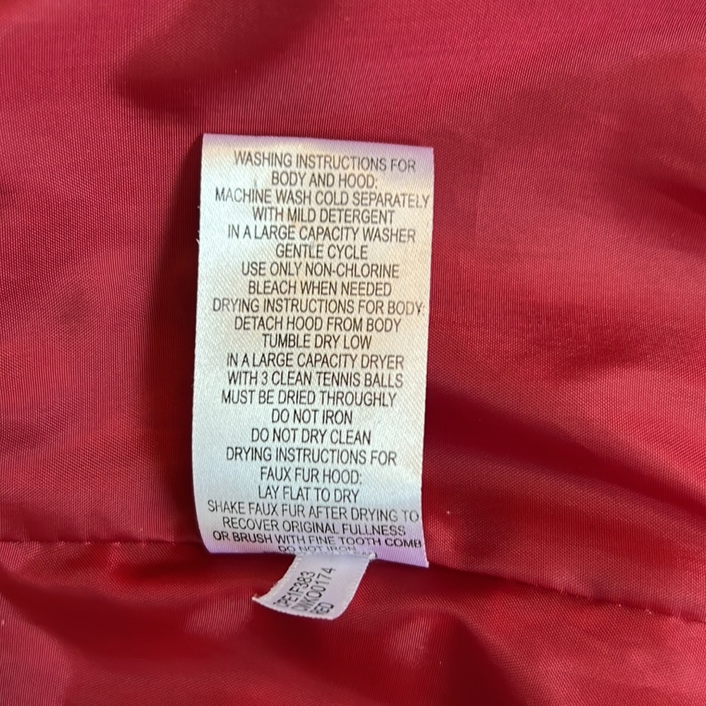 Calvin Klein Womens Full Zip Duck Down Red Puffer Coat Jacket PS - Picture 9 of 15